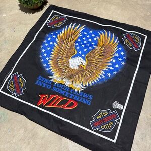 Haley Davidson Vtg Bandana Handkerchief Dew Rag USA Made 21” Motorcycle‎ Biker